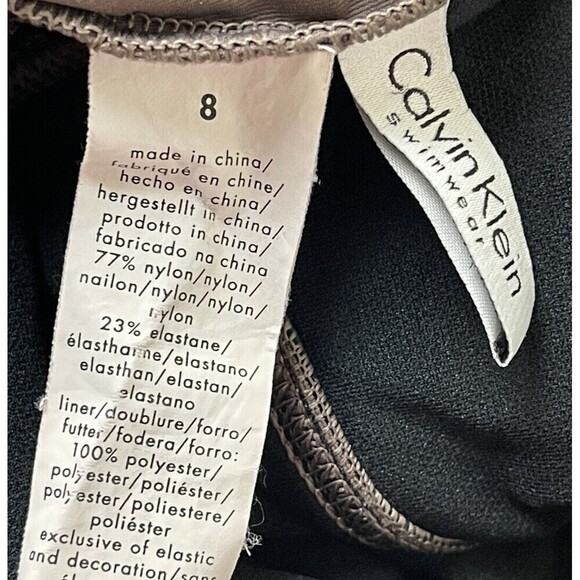 Calvin Klein Women’s Ruched Front One Piece Swimsuit Size 8 Grey Brown - Picture 5 of 7